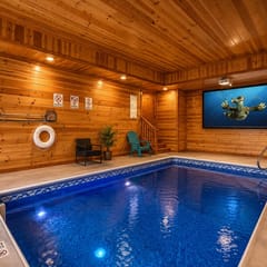 Luxury Cabin with Indoor Pool, Theater, Sleeps 18