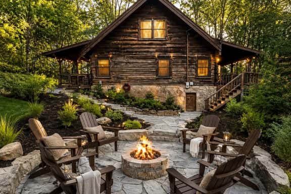 Mountaintop Log Cabin with Hot Tub, Pool & Fire Pit - Image 1