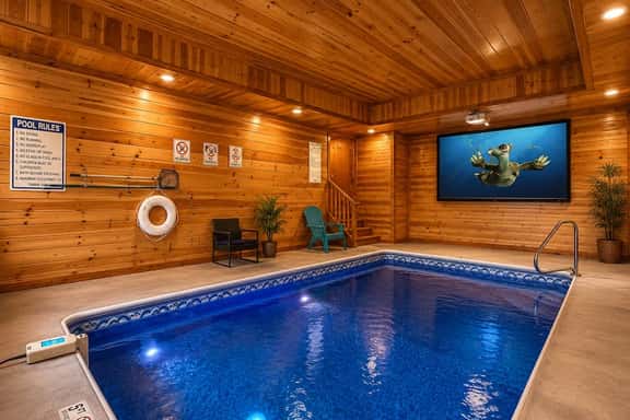 Luxury Cabin with Indoor Pool, Theater, Sleeps 18 - Image 1